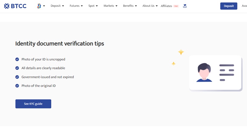 BTCC identity verification