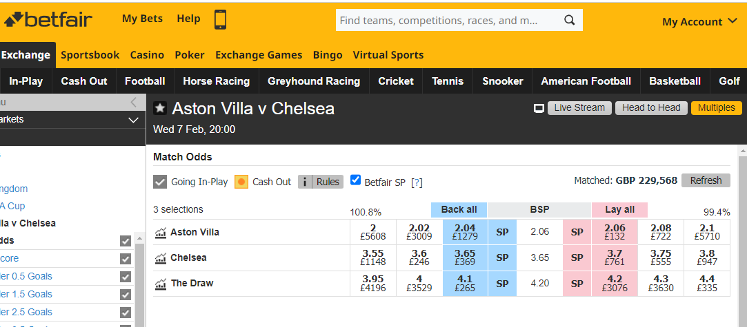 Example of evens bet