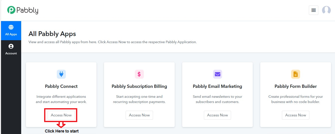 Pabbly Connect Dashboard