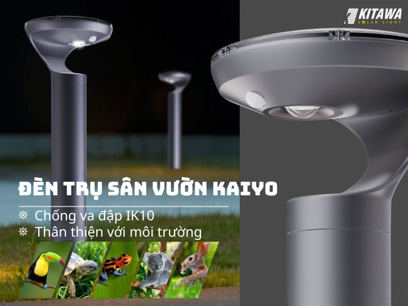 đèn trụ sân vườn năng lượng mặt trời 1,5W Kaiyo - KY.1,5