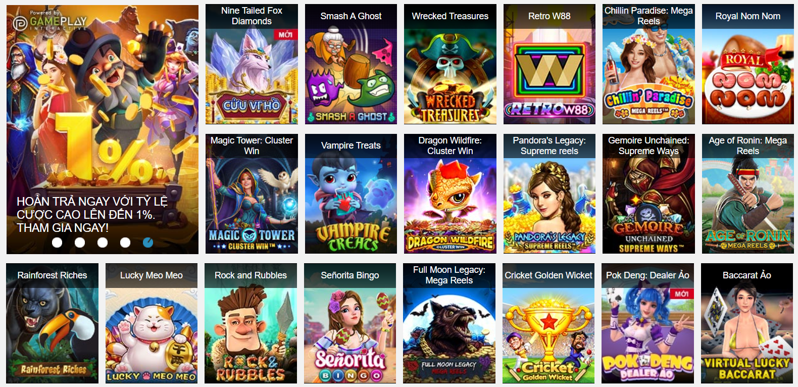 Nhà cái W88 sở hữu kho game Jackpot khủng