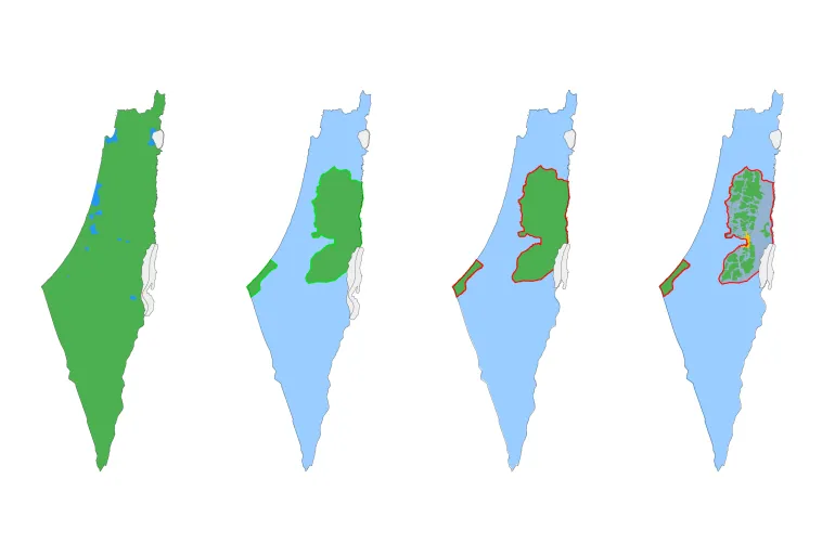 Israel and Palestine conflict maps