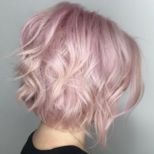 Light Pink Short Shag Haircuts