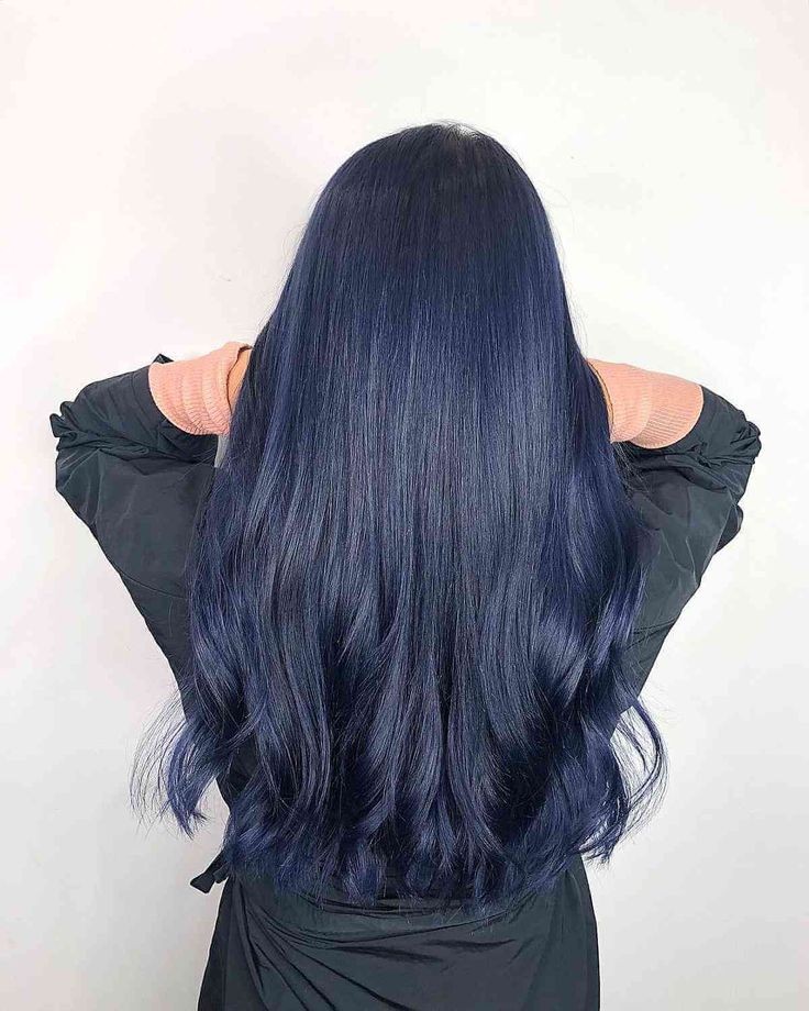 Blue Black hair color for women with blue eyes