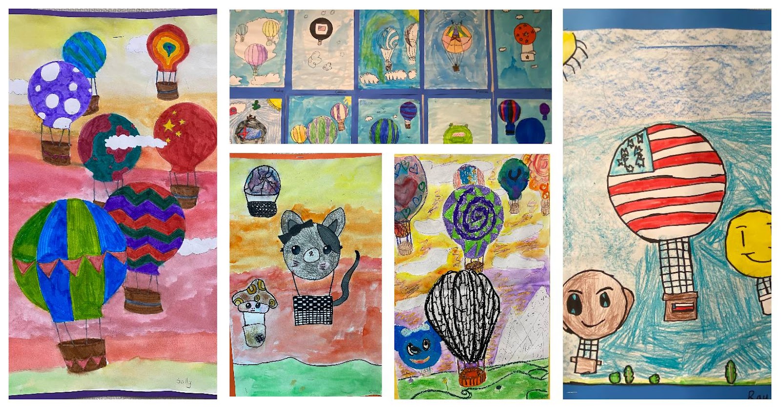 Photo collage of student artwork on display in our halls.