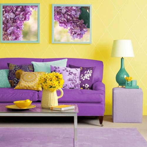 purple and yellow combination