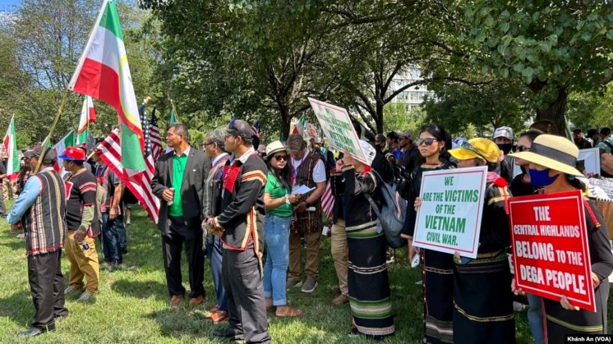 Cộng đồng người Thượng tại Mỹ biểu tình tại thủ đô Washington DC ngày 10/7/2023.