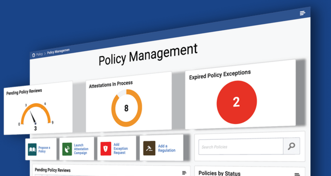 image showing Onspring as policy and procedure management software