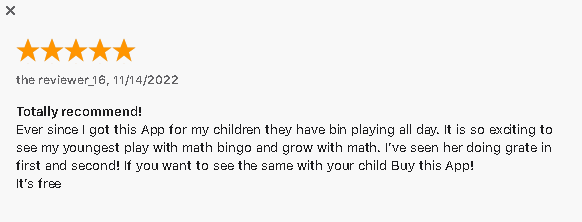 Math Bingo reviews