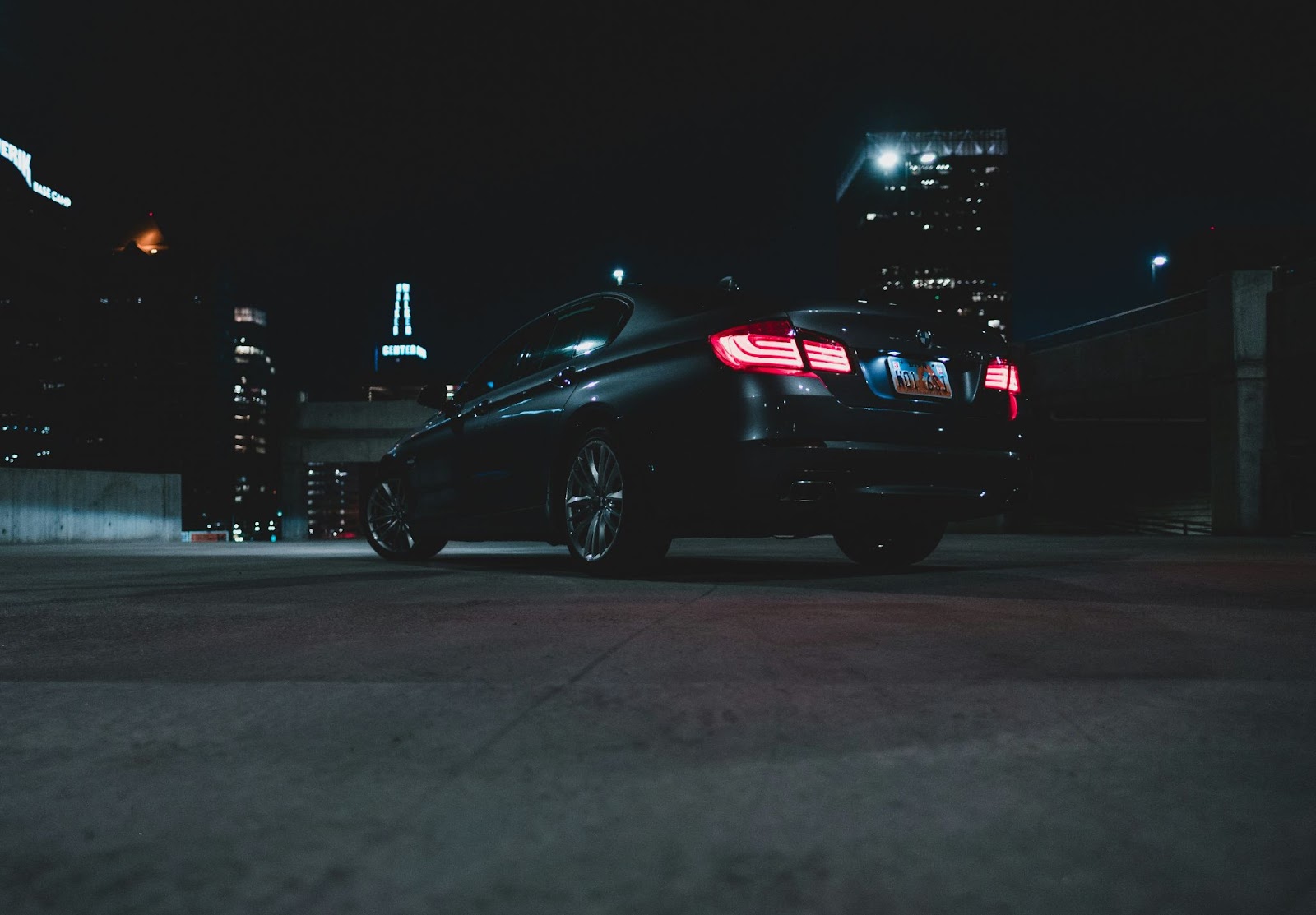 A car in the street backview