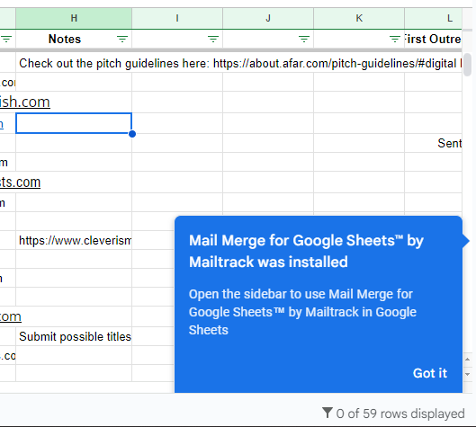 mail merge google sheets installed 