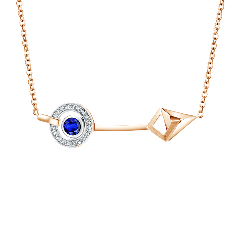 Gold Diamond Necklace dengan Precious Stone MONDIAL