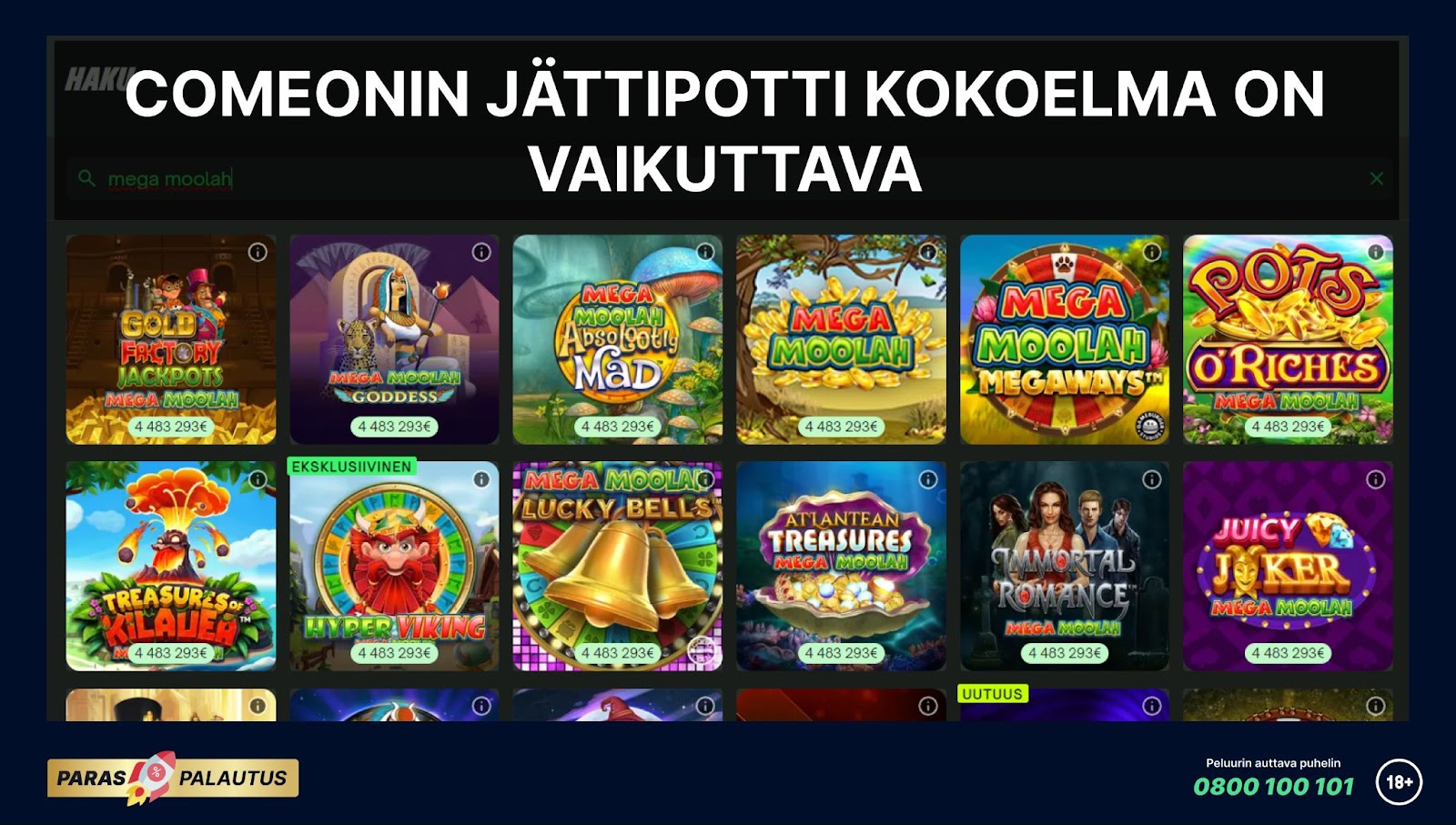 ComeOn jättipottipelejä