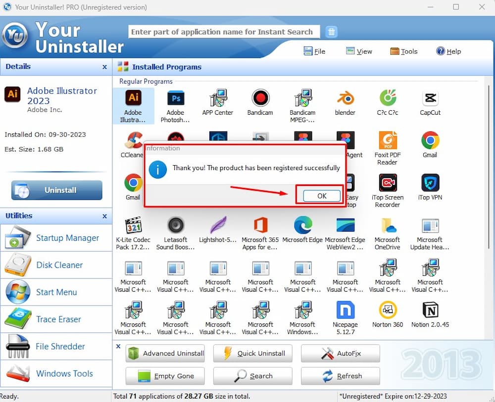 Giao diện Your Uninstaller Pro 7.5.2