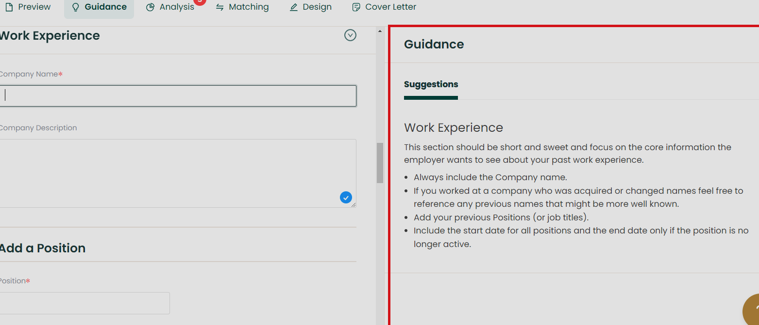 Teal HQ guidance feature