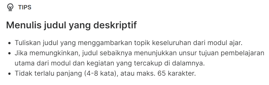 Mengisi Informasi Umum (Modul Ajar) – Ruang Kolaborasi Mengajar Merdeka