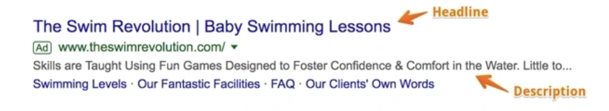 google ad examples, baby swimming revolutions