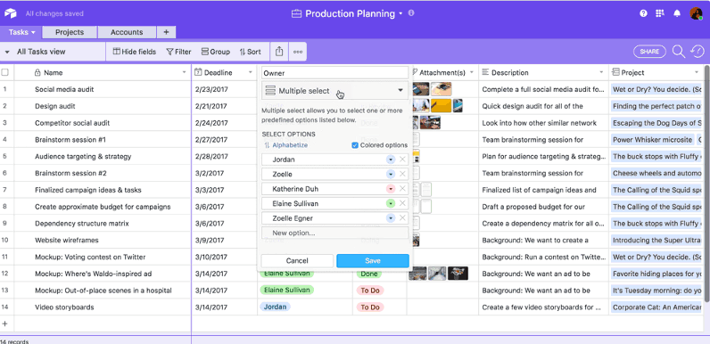 Task Management Capabilities of Airtable