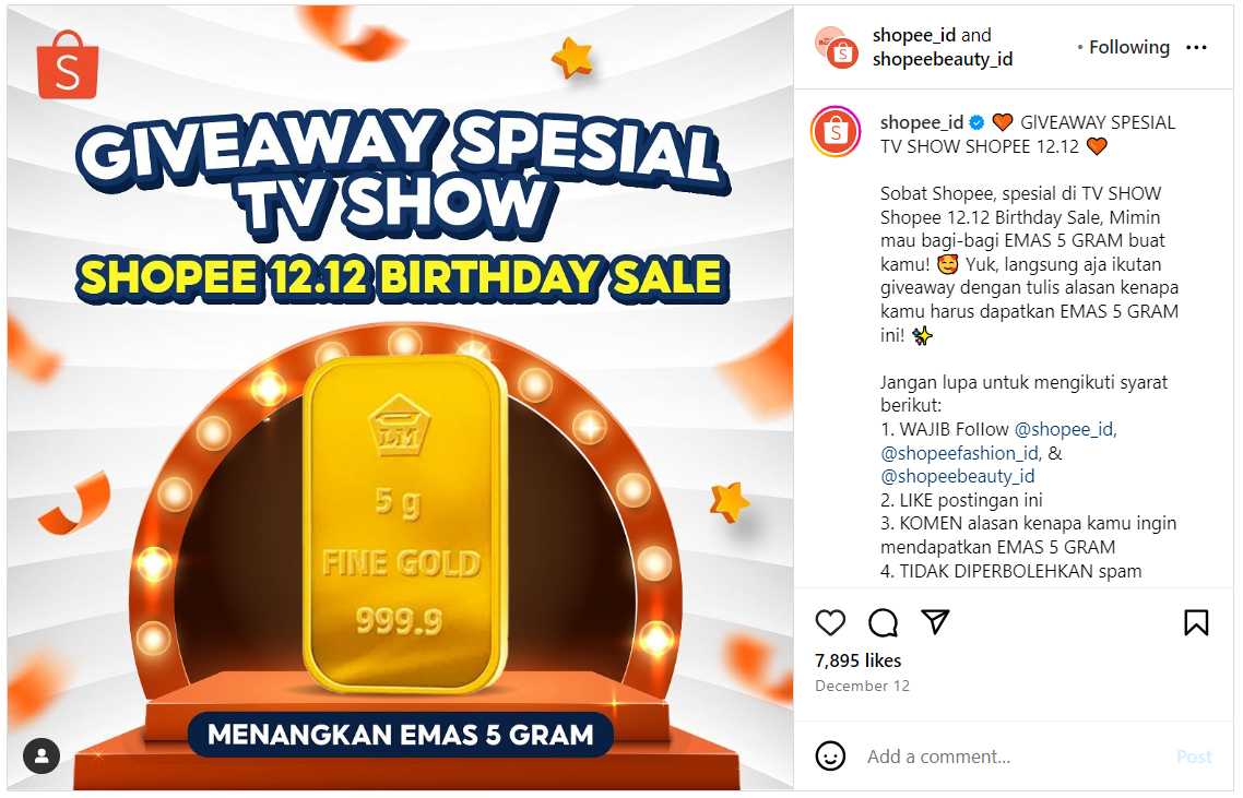 Instagram Shopee Indonesia: