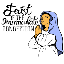 Premium Vector | Feast of immaculate conception of blessed virgin mary in  heaven. annunciation of virgin. woman prays