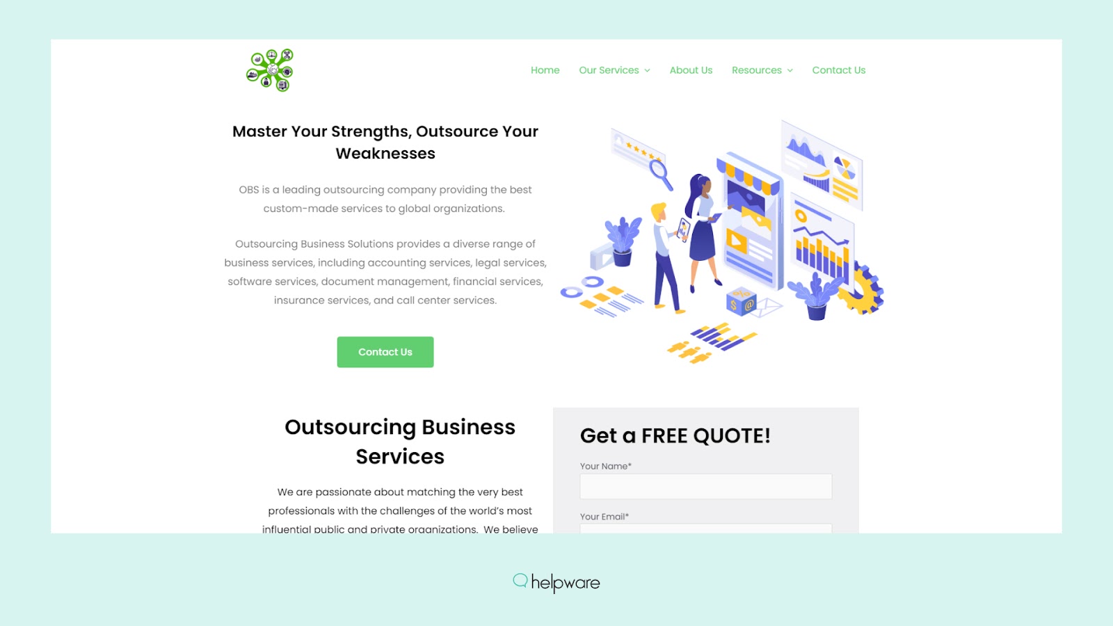Outsoucing Business Solutions home page