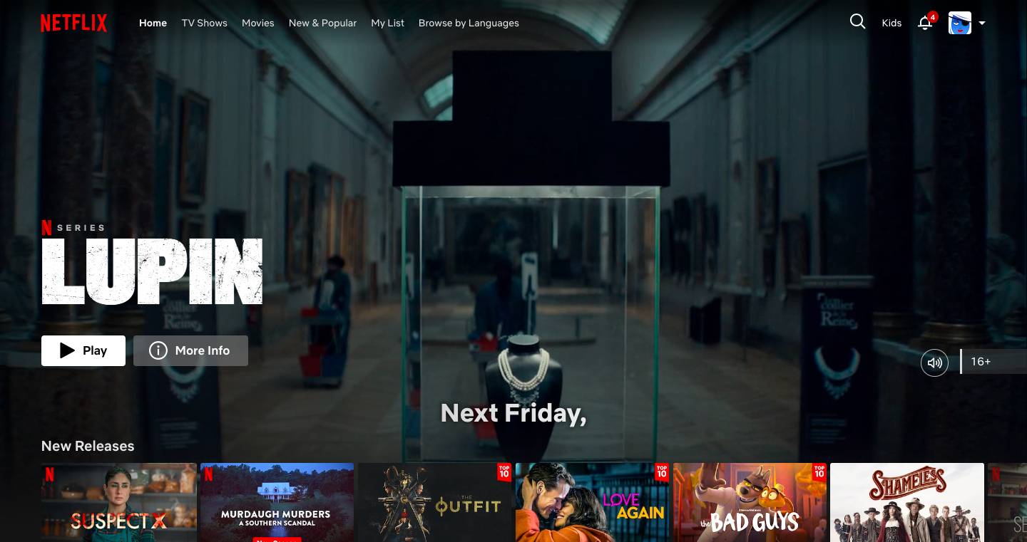 Netflix dynamic website example