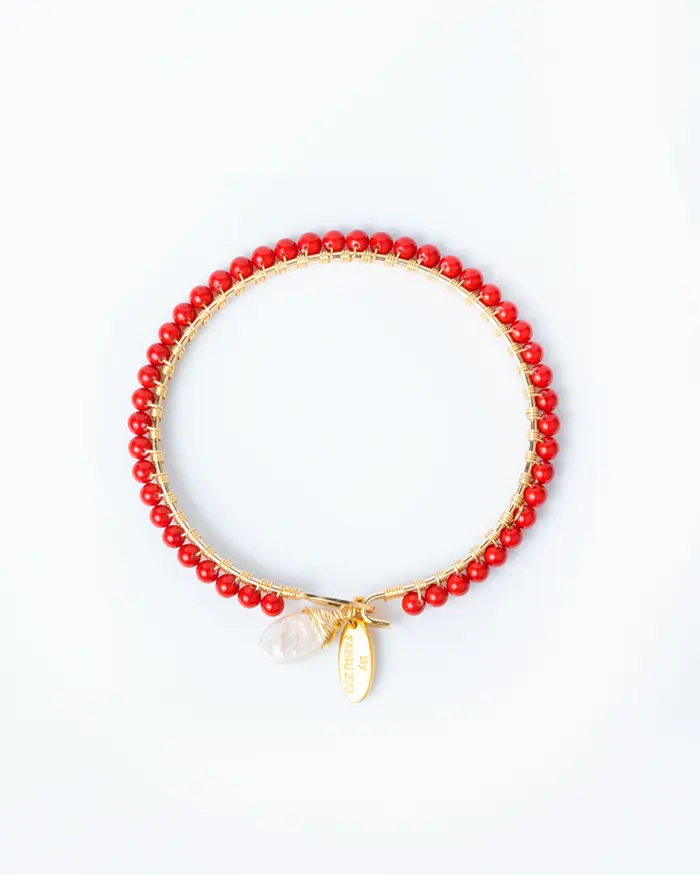 Vermiglio Bangle Gold Vermeil Red Coral bracelet