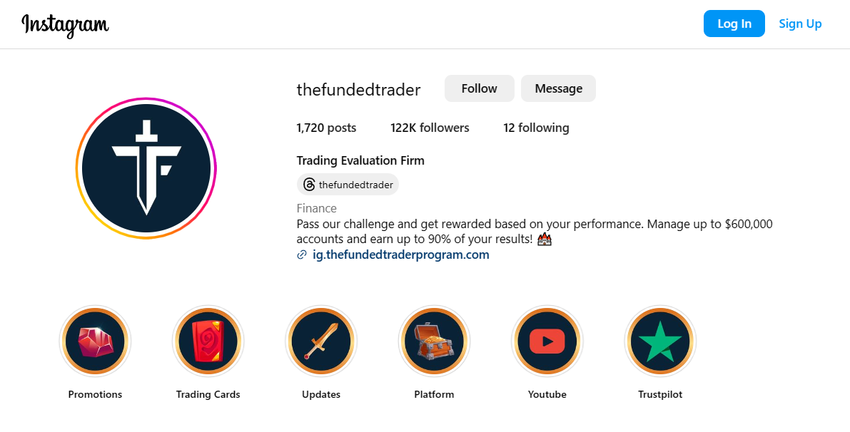 The Funded Trader Instagram