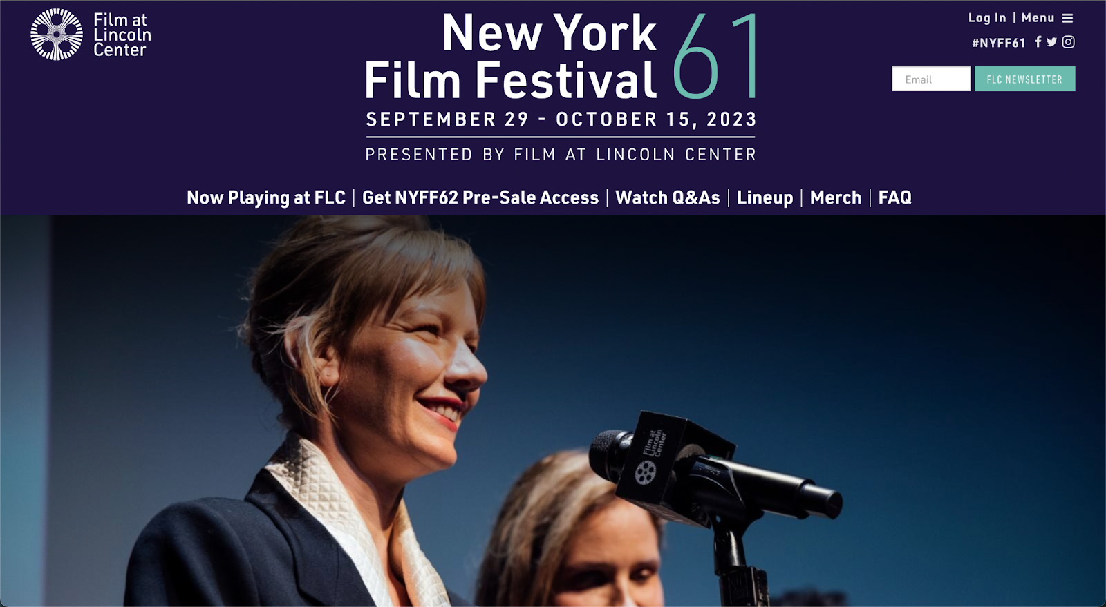 event website examples, new york film festival