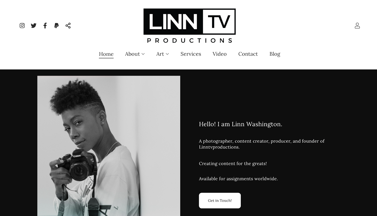 freelancer website example, LinnTVProductions