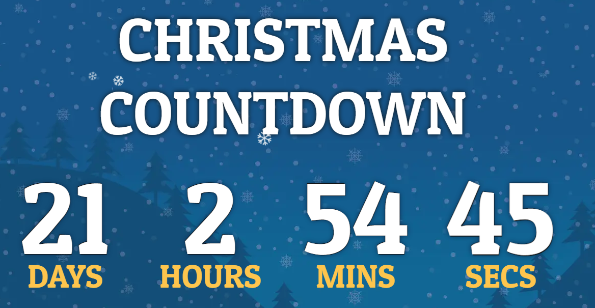 Screenshot of a "Christmas countdown," an effective way to drive traffic and sales.