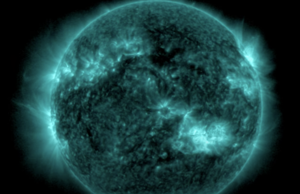 NOAA's GOES-16 satellite’s photo of the solar radiation storm that occurred on May 9, 2024