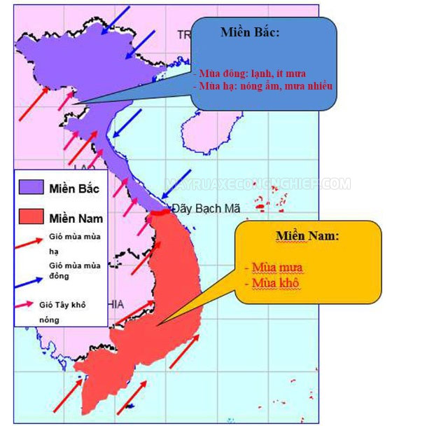 Việt Nam có khí hậu nhiệt đới gió mùa ẩm