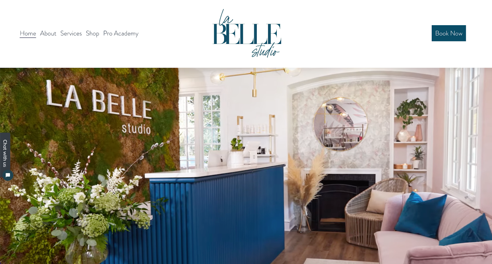 spa website examples, la belle studio