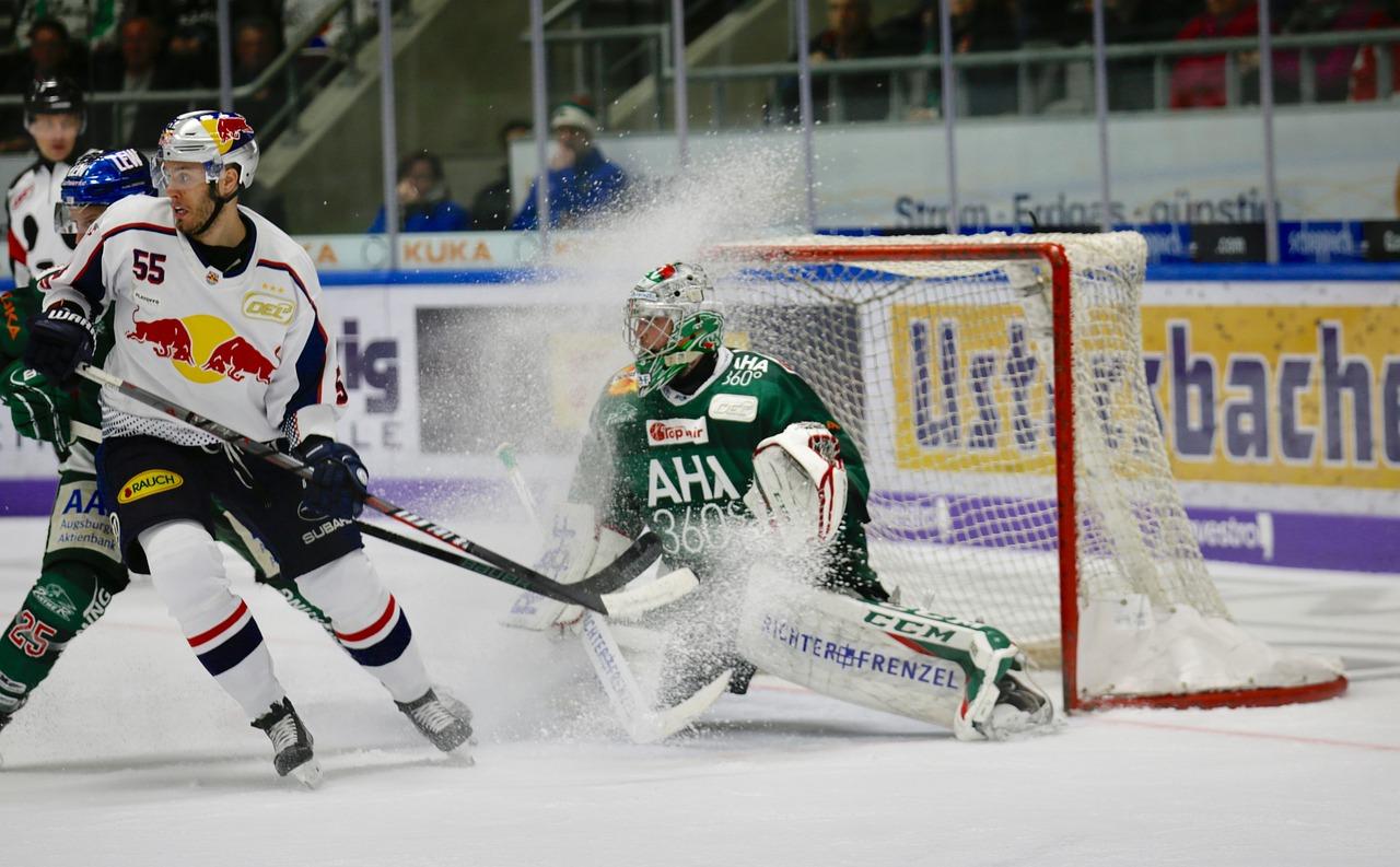 A hockey player in a goalie

Description automatically generated