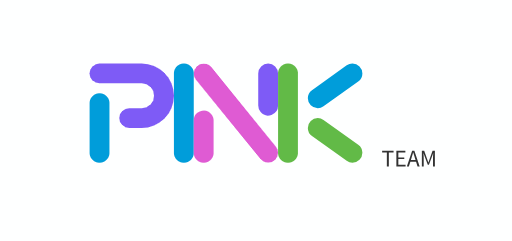 Pink logo design for a multimedia company