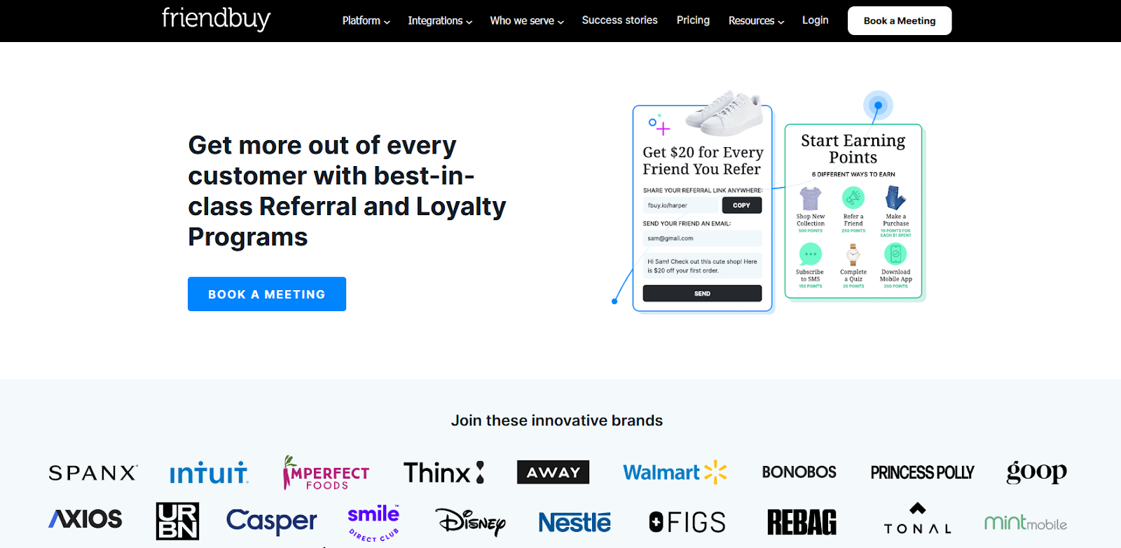 Friendbuy’s homepage.