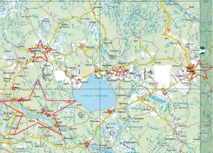 Карта осьмино лужский район с номерами домов