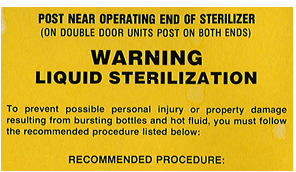 Text Box: Autoclave warning and procedure posting. Source: Berkeley Lab EHS. 