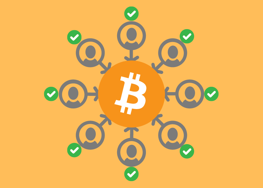 Bitcoin nodes verifying transactions
