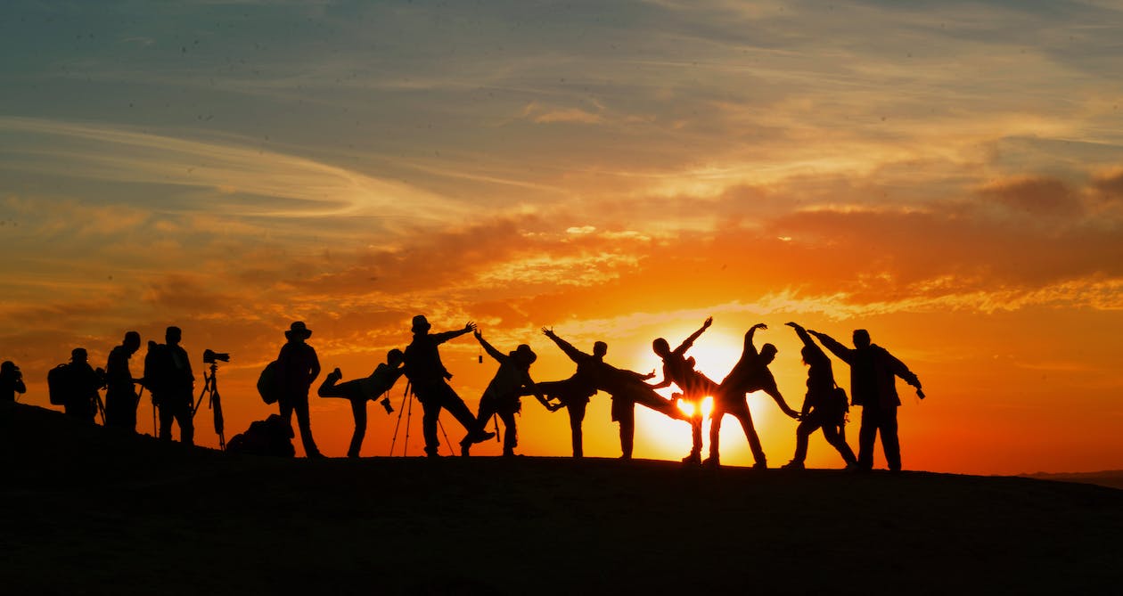 Free Silhouette of People during Golden Hour Stock Photo