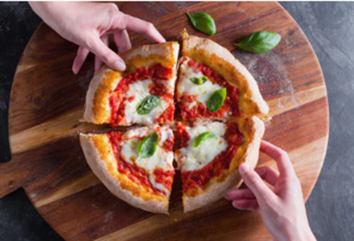 Pizza Margherita: Originating from Naples, this pizza is topped with tomatoes, mozzarella, basil, and olive oil, representing the colors of the Italian flag. It's said to be named after Queen Margherita of Savoy