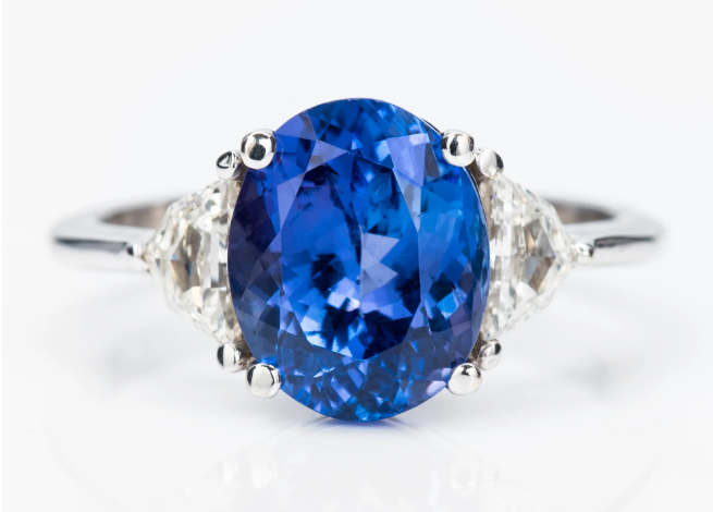Are Oval Cut Blue Diamonds Ring