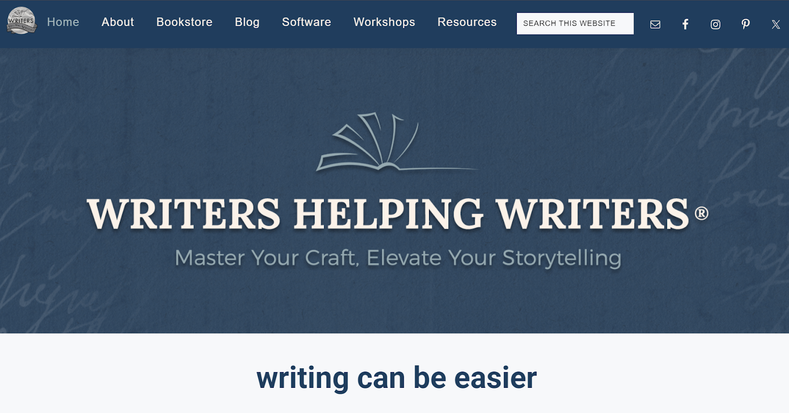 Writers Helping Writers - Website Homepage
