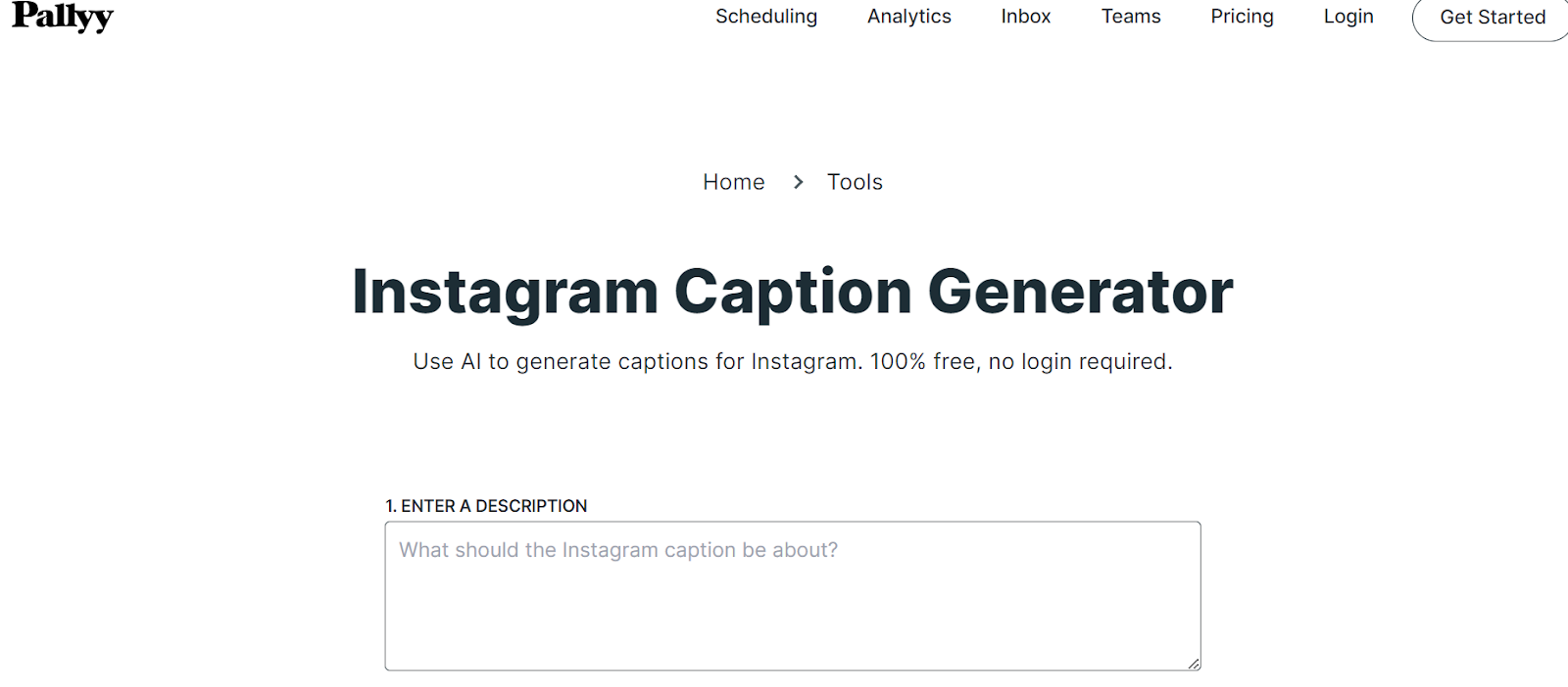 Pallyy's AI Instagram Caption Generator