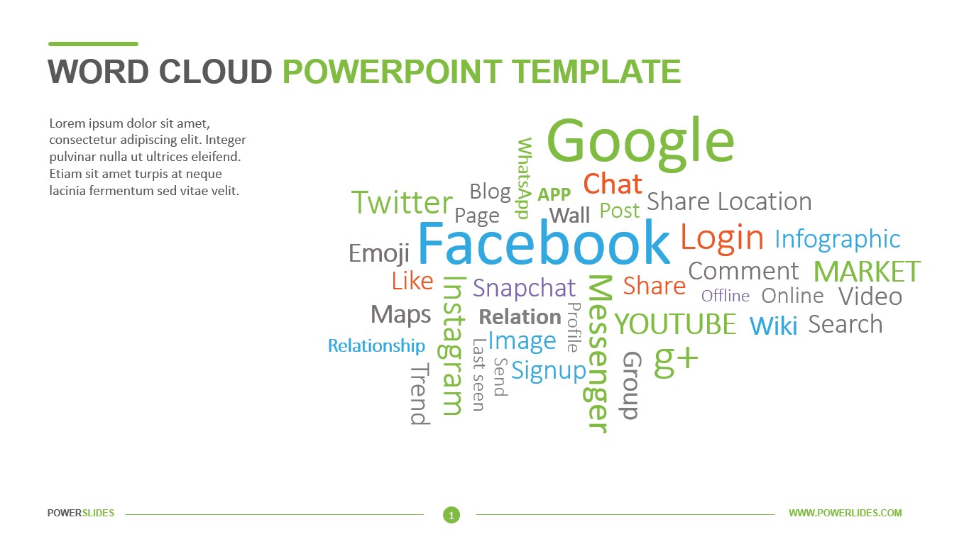 Word Cloud PowerPoint Template - Powerslides