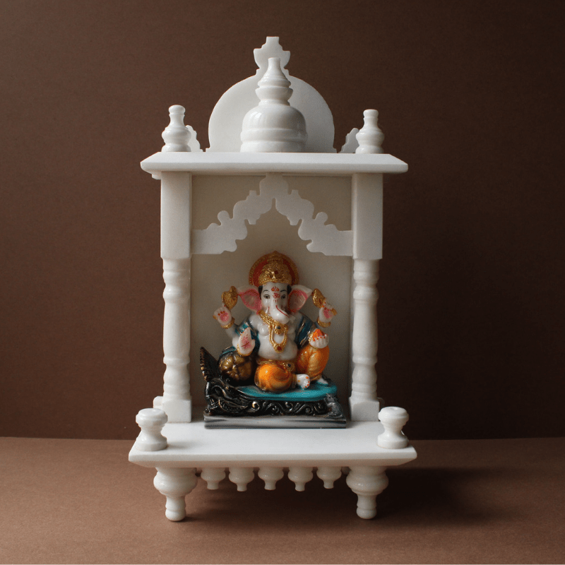 Compact Marble Pooja Mandap for a  simple marble mandir designs 