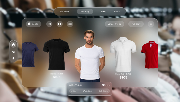 Multiple variations of colours with pricing in digital fashion.