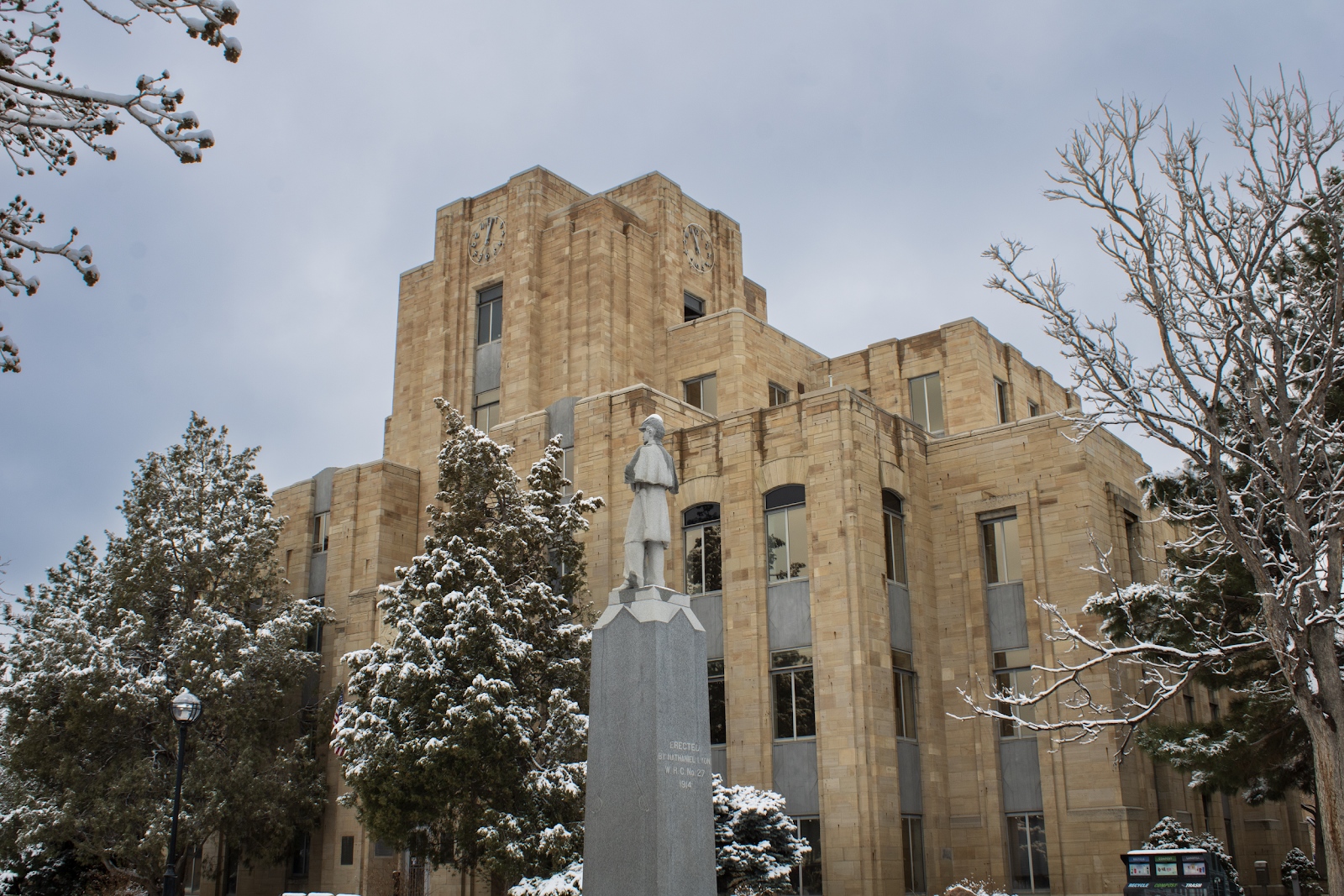  Boulder Court House exterior in the snow