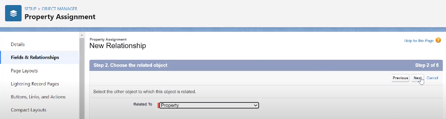 Step 7: Configure a Property Custom Field on the Property Assignment object  